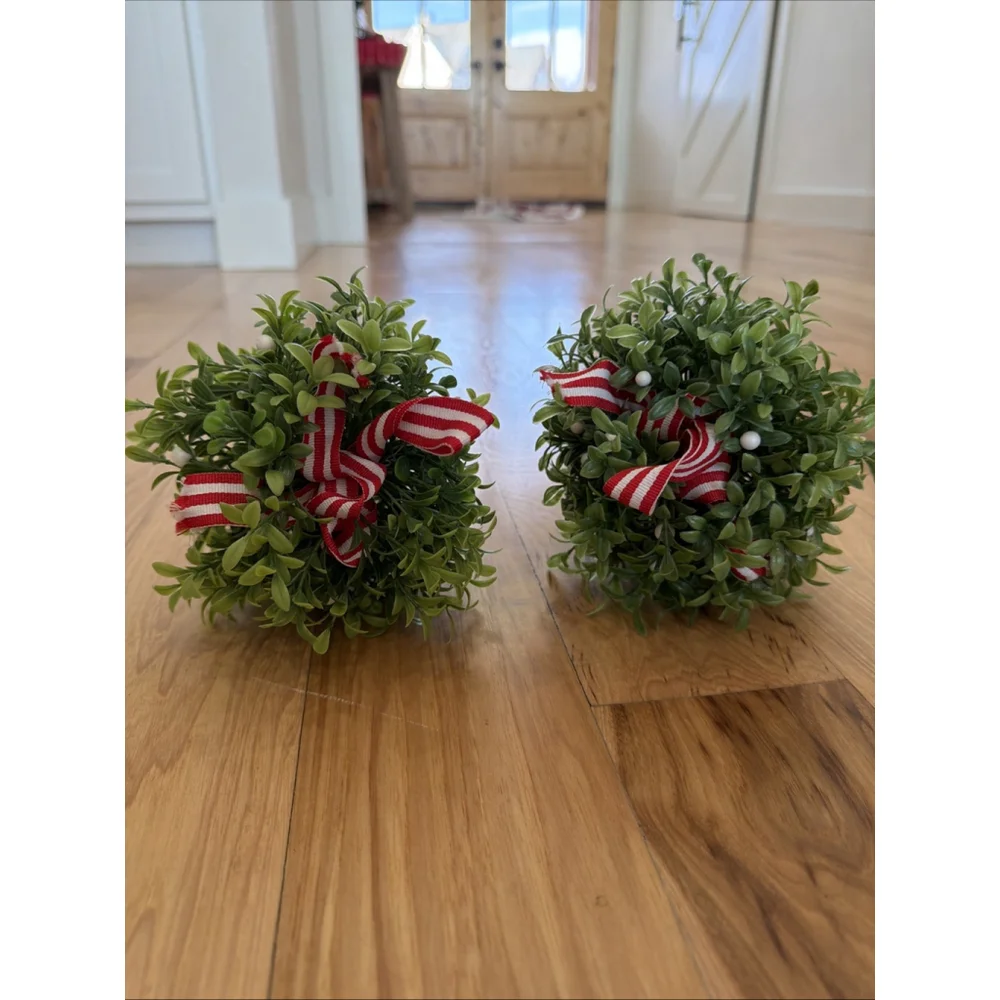 Target Christmas Table Top Decor Lot Of 4 Holiday Sign, Glass Boot, Greenery